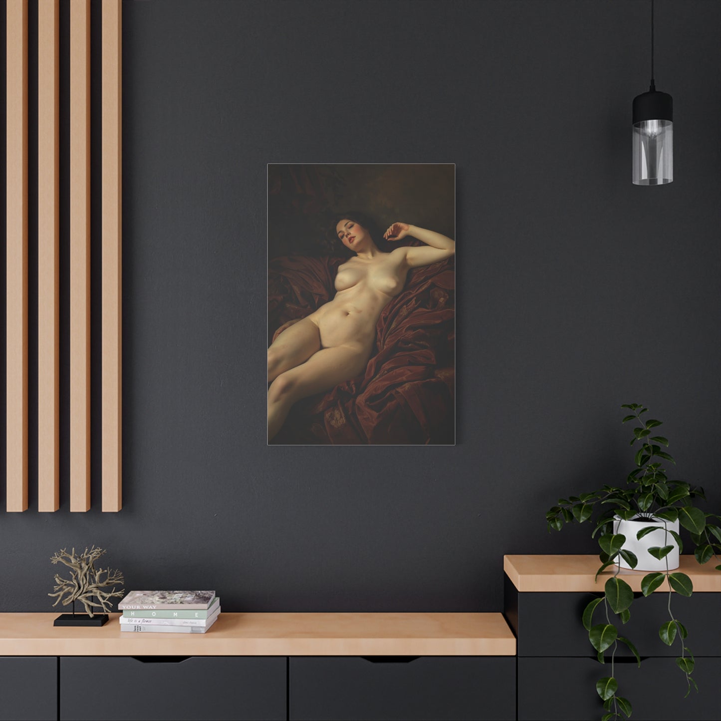 Romantic Reclining Classical Figure  Wall Art & Canvas Print