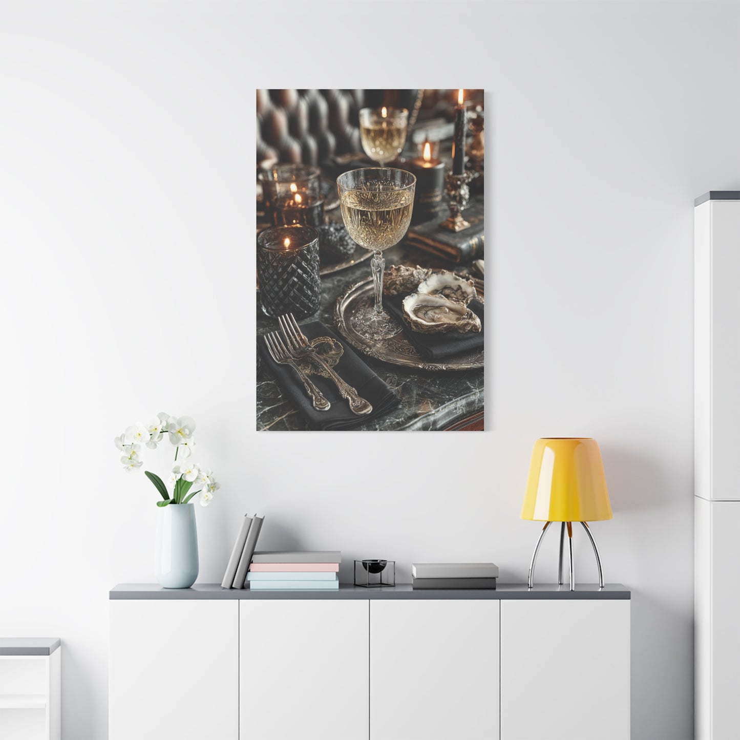 Champagne and Oyster Luxury Table Wall Art & Canvas Print