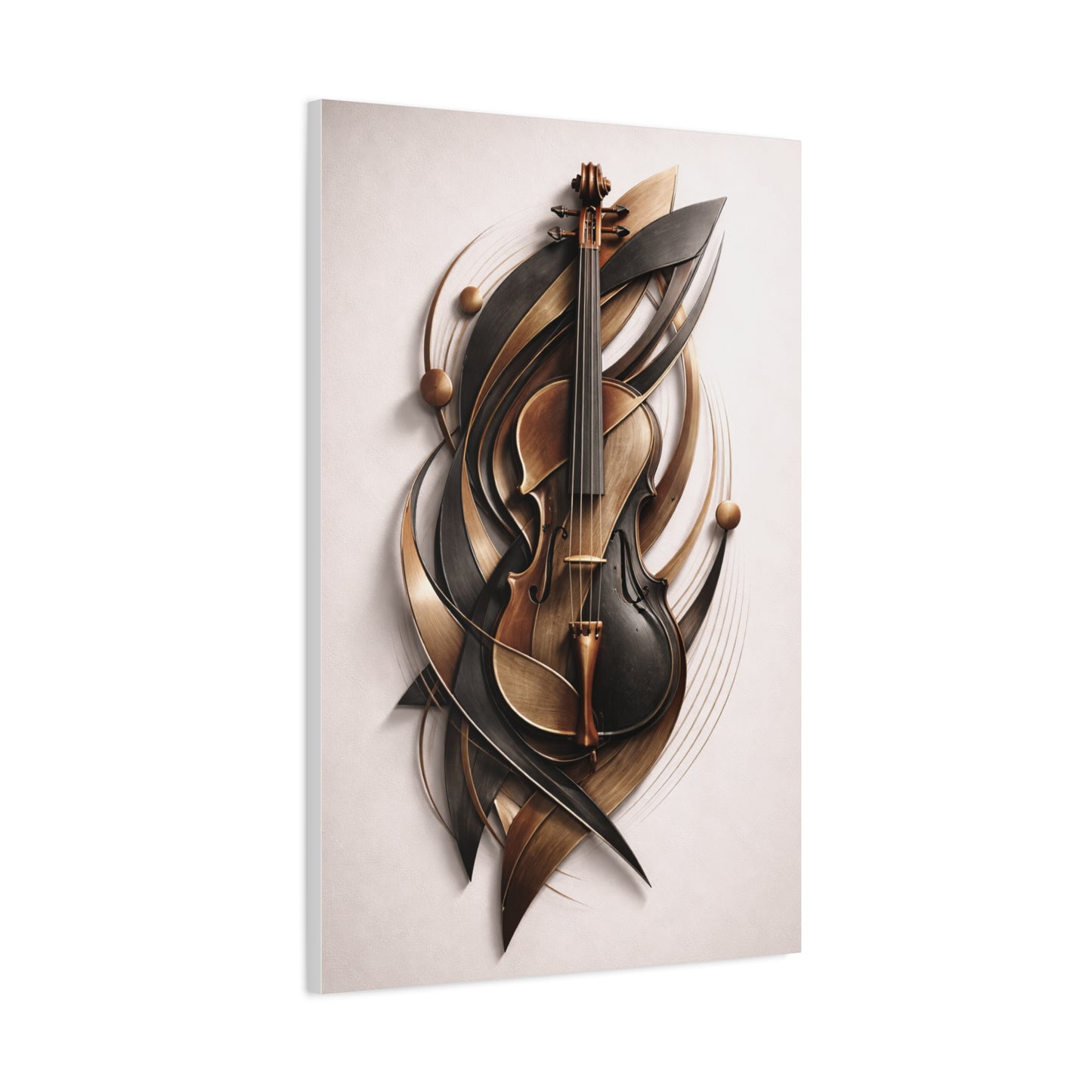 Sculptural Violin Motion Composition Wall Art & Canvas Print