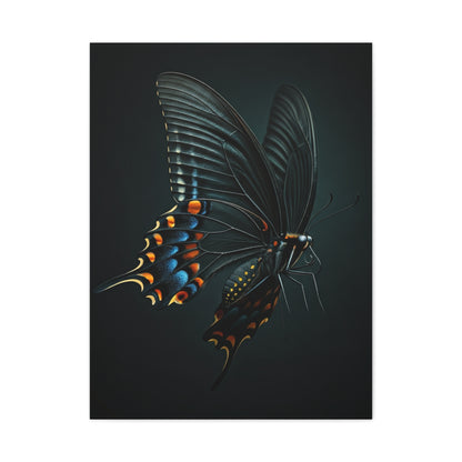 Dark Swallowtail Butterfly in Flight Wall Art & Canvas Prints