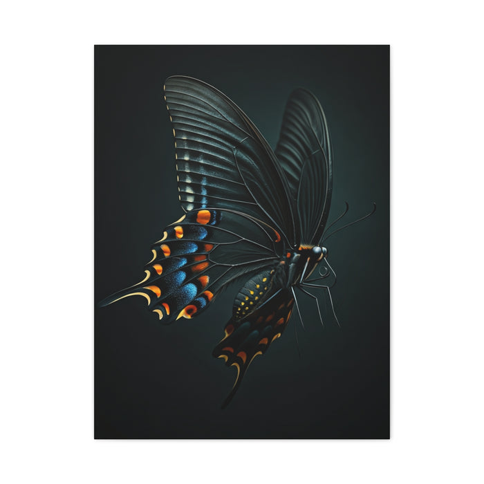 Dark Swallowtail Butterfly in Flight Wall Art & Canvas Prints