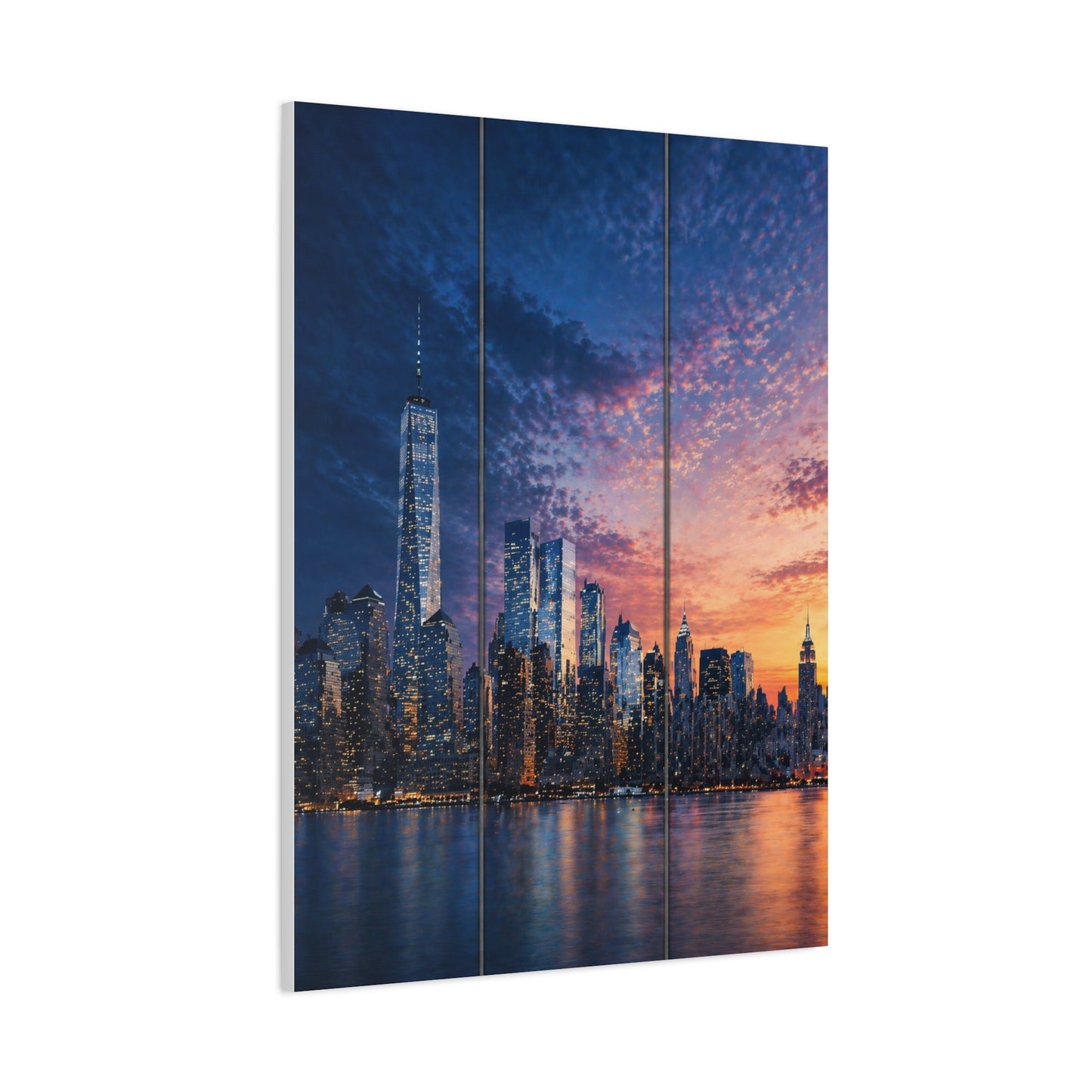 Blue Hour Skyline Triptych Wall Art & Canvas Print