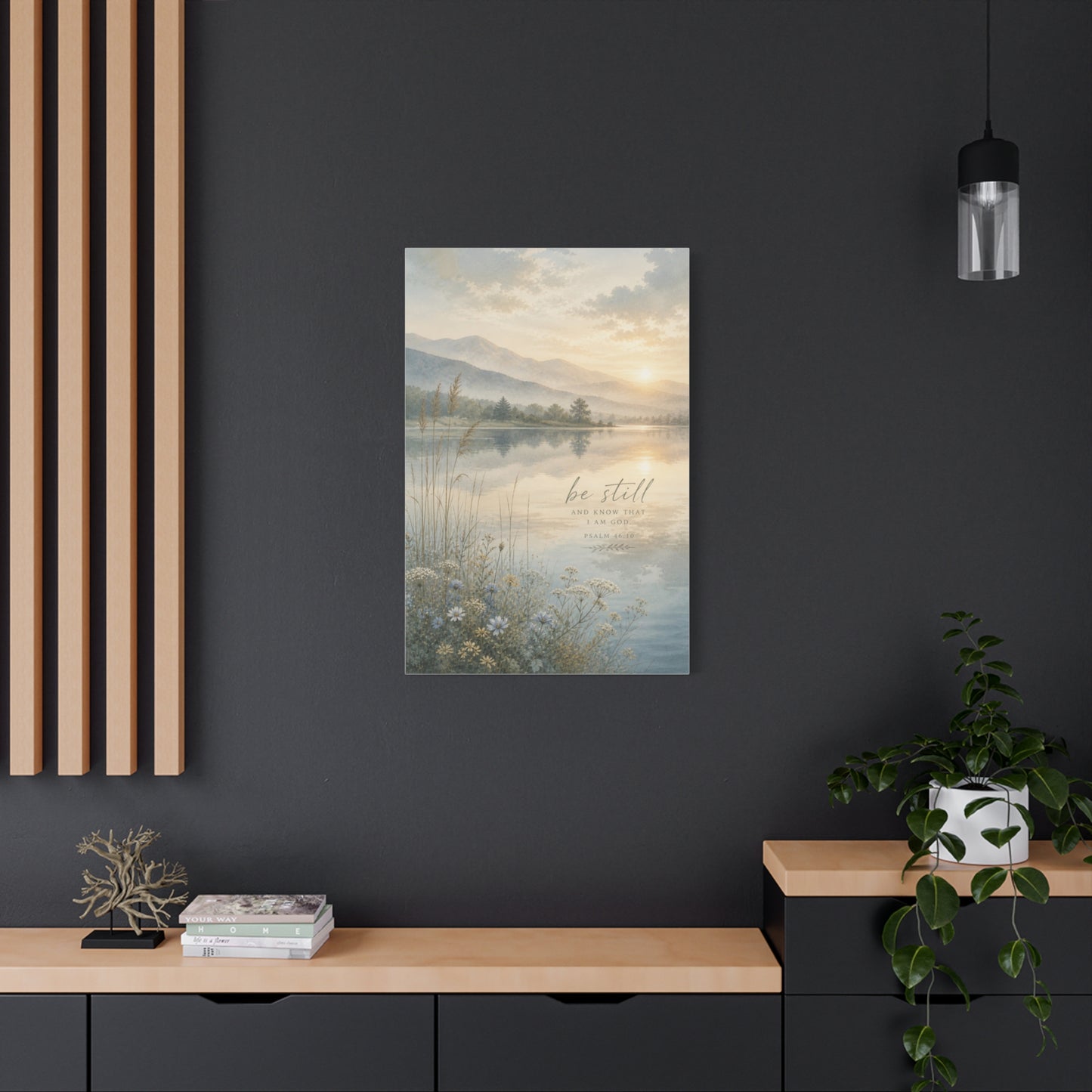 “Be Still” Sacred Lake Landscape Wall Art & Canvas Print