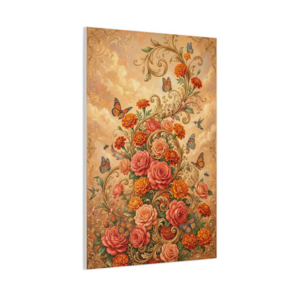 Rococo Orange Floral Fantasy Wall Art & Canvas Print