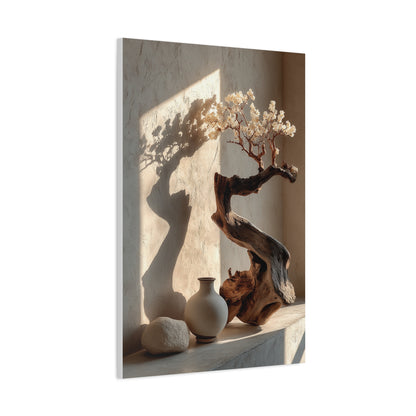 Sculptural Driftwood Bonsai Wall Art & Canvas Print