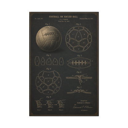 Vintage Soccer Ball Patent Sports Wall Art & Canvas Print