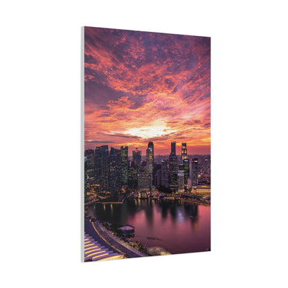 Singapore Skyline Sunset Reflections Wall Art & Canvas Print