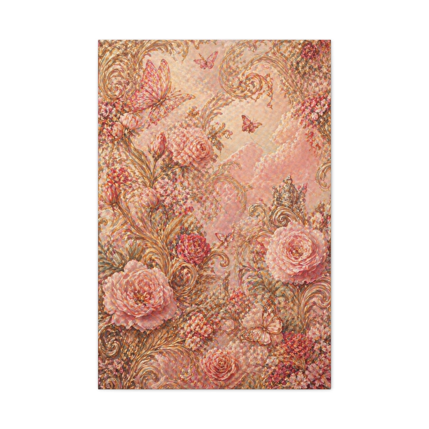 Blush Rococo Floral Fantasy Wall Art & Canvas Print