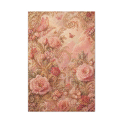 Blush Rococo Floral Fantasy Wall Art & Canvas Print
