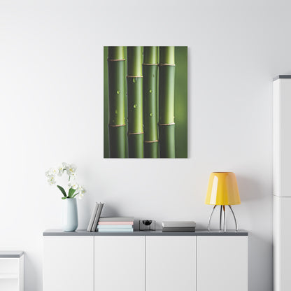 Green Bamboo Stalks Natural Zen Wall Art & Canvas Prints