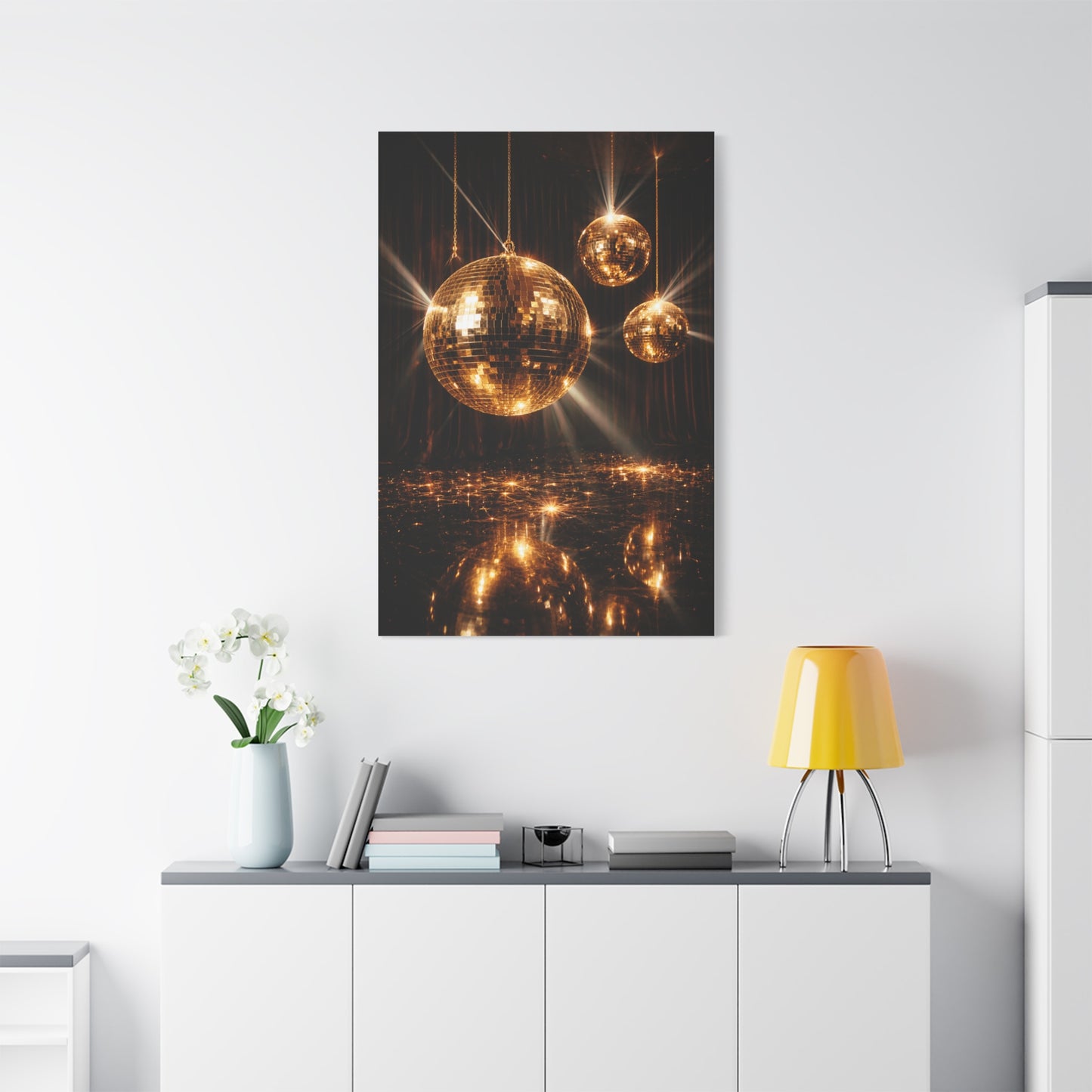 Golden Disco Ball Glamour Wall Art & Canvas Print