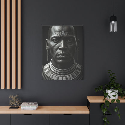 Tribal Elder with Ornamental Collar Wall Art & Canvas Prints