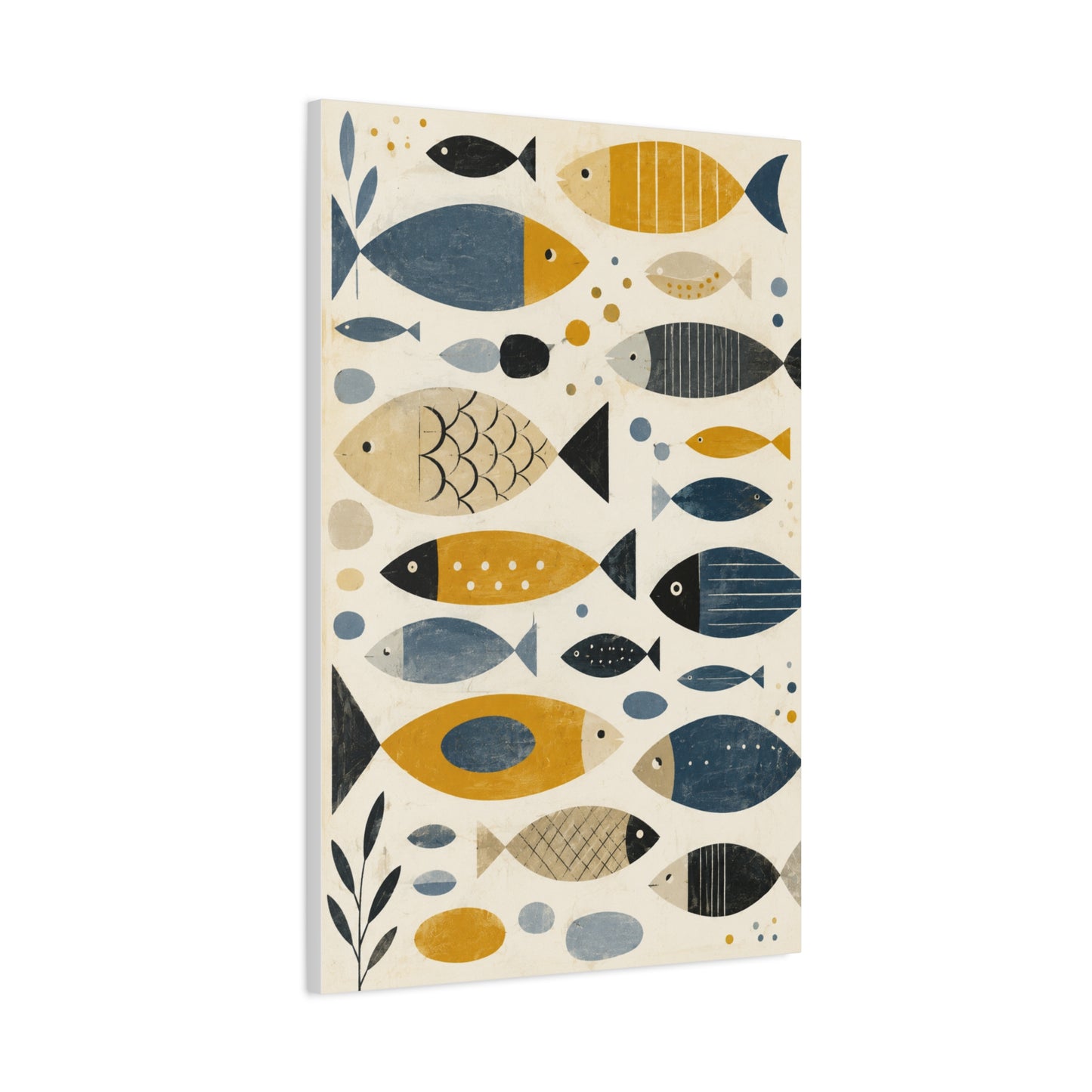 Scandinavian Abstract Fish Pattern Composition Wall Art & Canvas Print