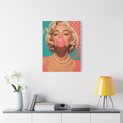 Retro Pop Glam Bubble Portrait Wall Art & Canvas Print