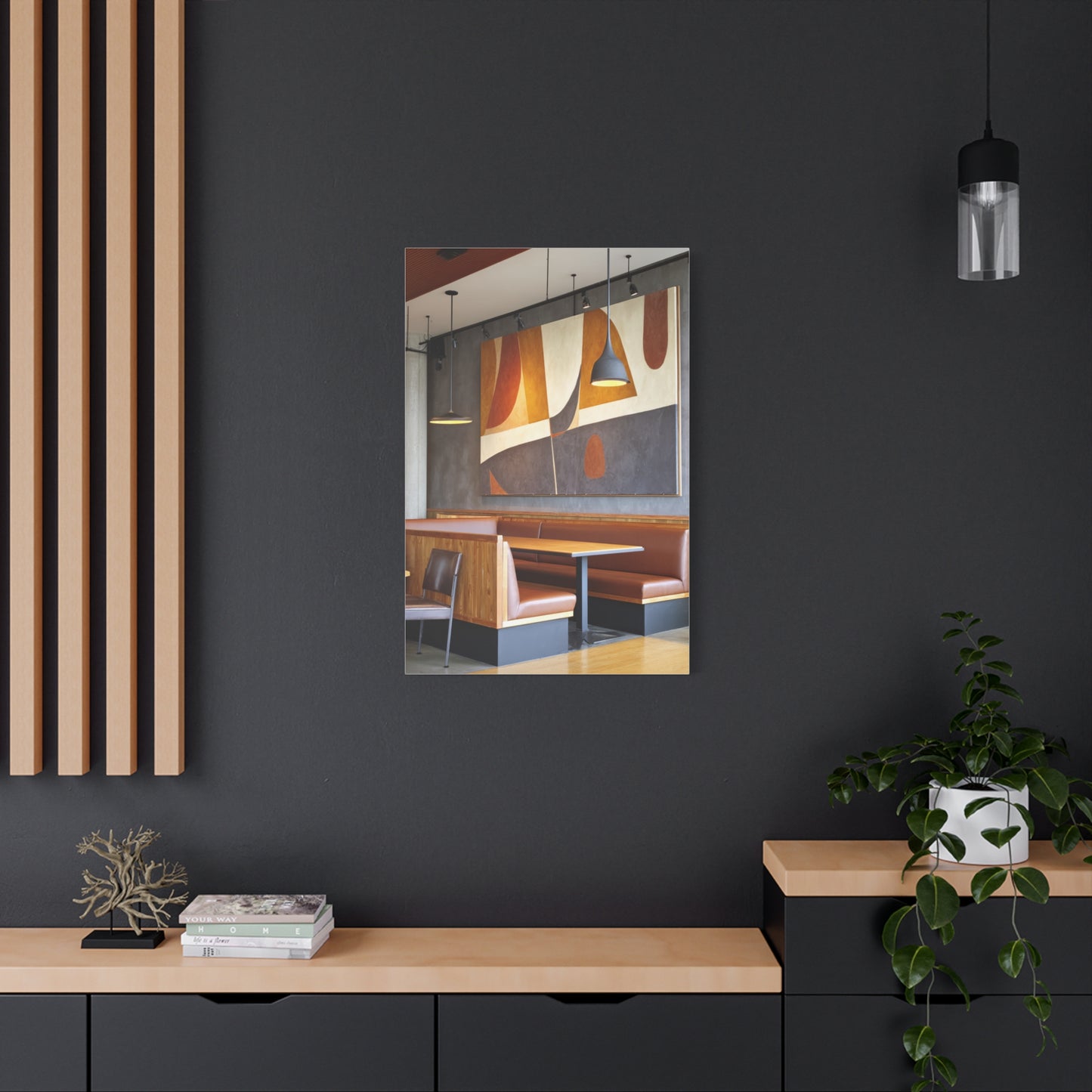 Warm Geometric Restaurant Booth Wall Art & Canvas Print