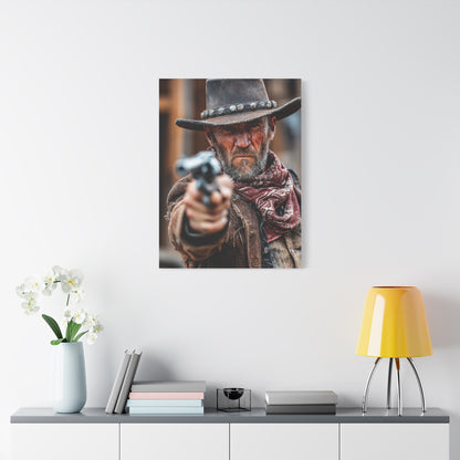 Cowboy Campfire in the Mountain Valley Wall Art & Canvas Print