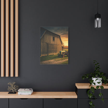 Vintage Tractor by Rustic Barn Wall Art & Canvas Prints