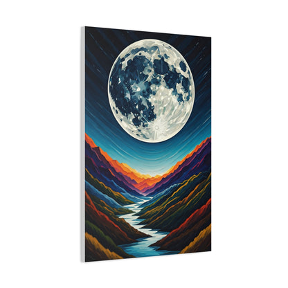 Midnight Moonlit Peaks Wall Art & Canvas Print