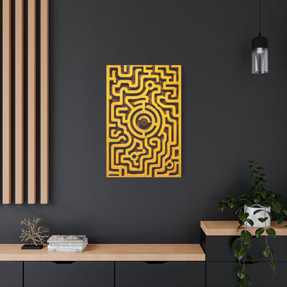 Interactive Yellow Maze Geometric Panel Wall Art & Canvas Print