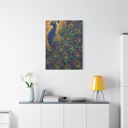 Impasto Jewel Peacock Expressionist Wall Art & Canvas Print