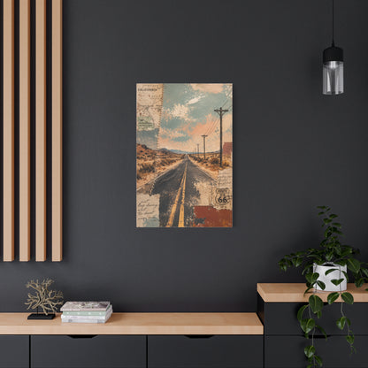 Route 66 Desert Collage Landscape Wall Art & Canvas Print