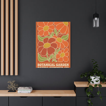 Retro Botanical Orange Flower Poster Wall Art & Canvas Print