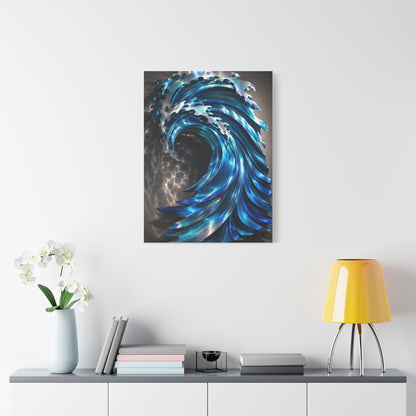Iridescent Metal Wave Sculpture Wall Art & Canvas Print