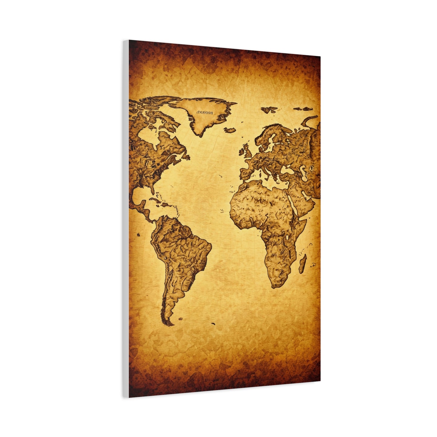 Vintage Portrait Sketch Map Background Wall Art & Canvas Print