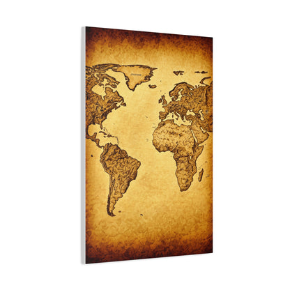 Vintage Portrait Sketch Map Background Wall Art & Canvas Print