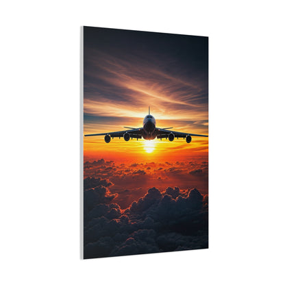 Sunset Flight Above the Clouds Wall Art & Canvas Prints