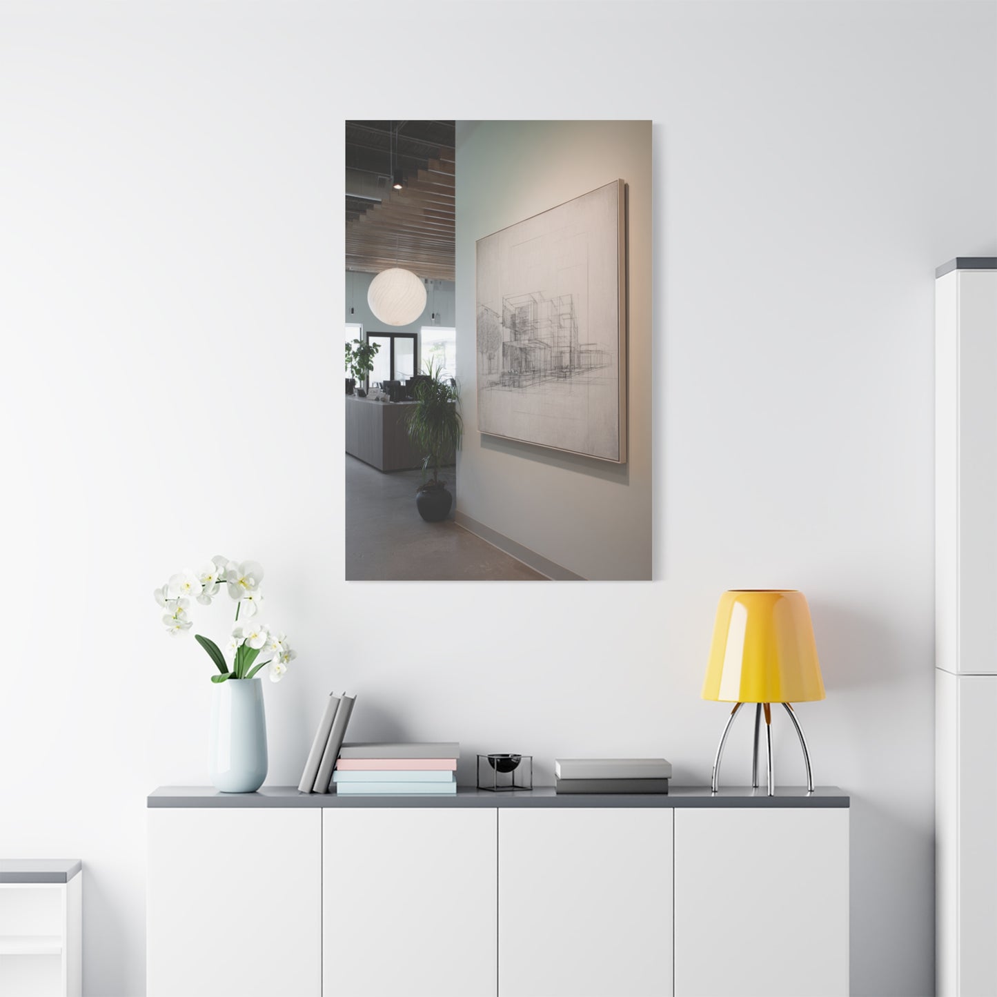 Refined Architectural Linework Artwork Wall Art & Canvas Print