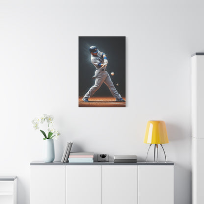 Baseball Impact Swing Close Action Wall Art & Canvas Prints