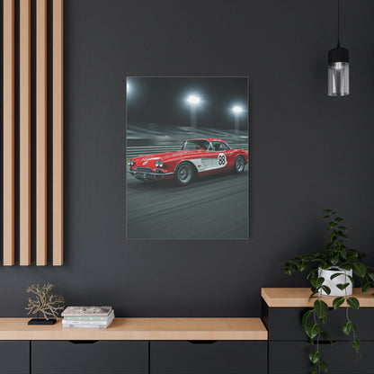 1962 Chevrolet Corvette C1 Night Circuit Racer Wall Art & Canvas Prints