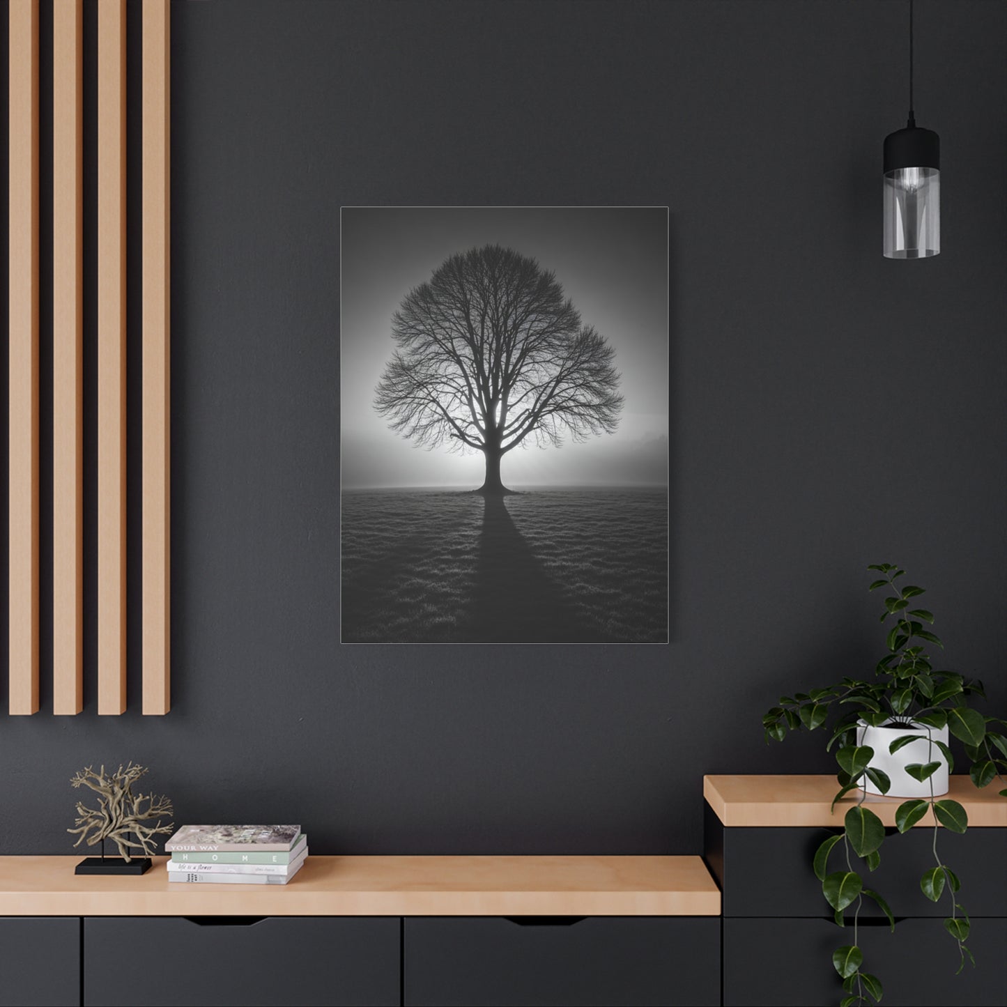 Lone Tree Silhouette Dawn Wall Art & Canvas Prints