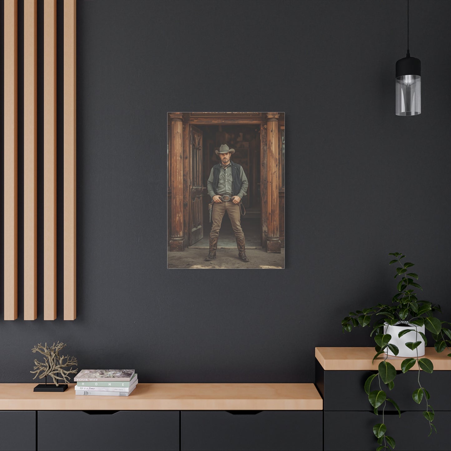 Gunslinger Outside the Saloon Wall Art & Canvas Print