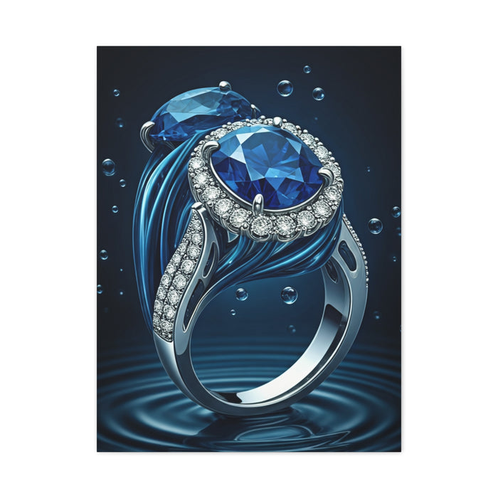 Blue Sapphire Ring in Deep Water Wall Art & Canvas Prints