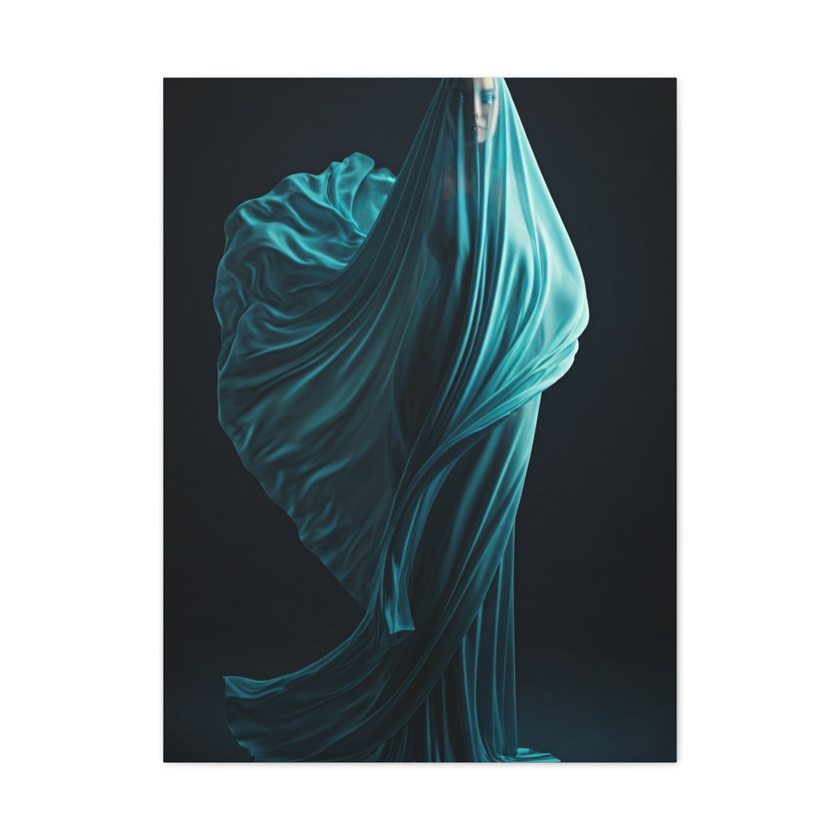 Flowing Blue Fabric Form Wall Art & Canvas Prints