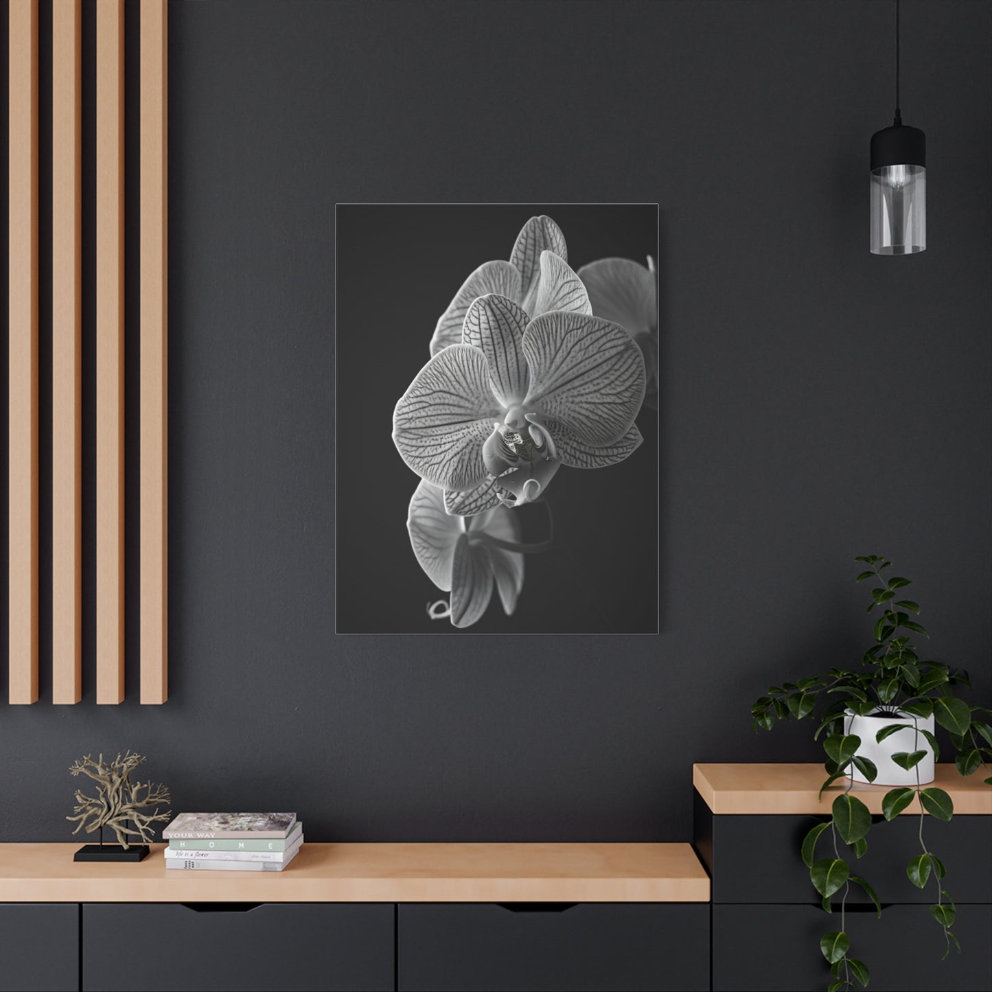 Elegant Orchid Portrait Monochrome Wall Art & Canvas Prints