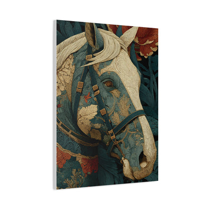 Ornamental Botanical Horse Portrait Wall Art & Canvas Print