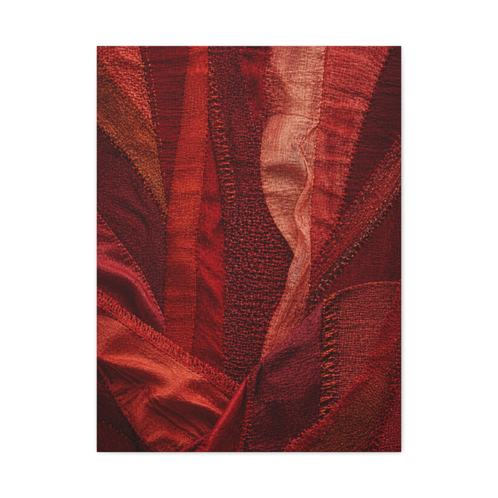 Red Textile Layered Fabric Abstraction Wall Art & Canvas Print