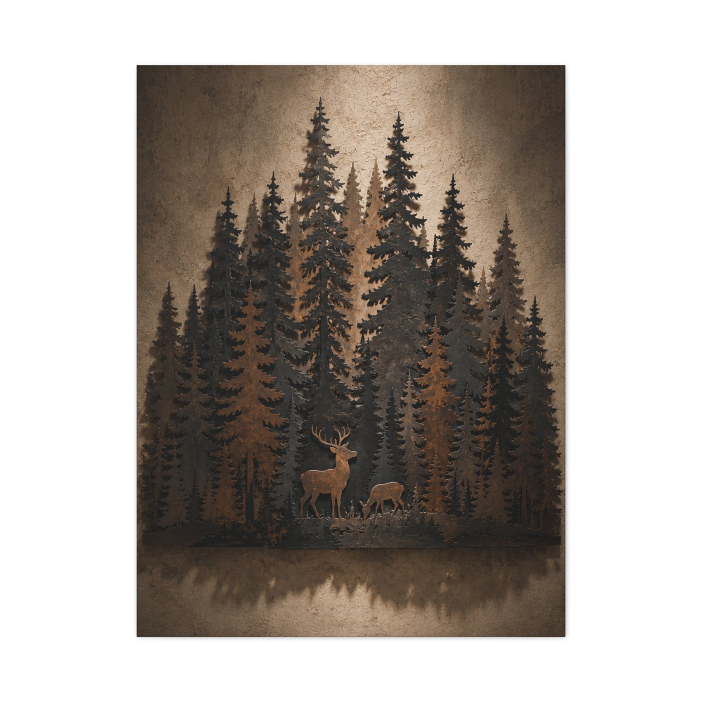 Forest Wildlife Silhouette Scene Trees Wall Art & Canvas Print
