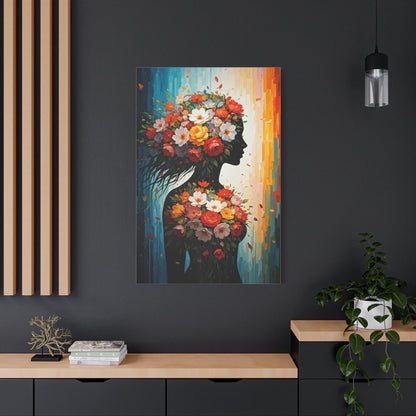 Floral Muse Silhouette Wall Art & Canvas Print
