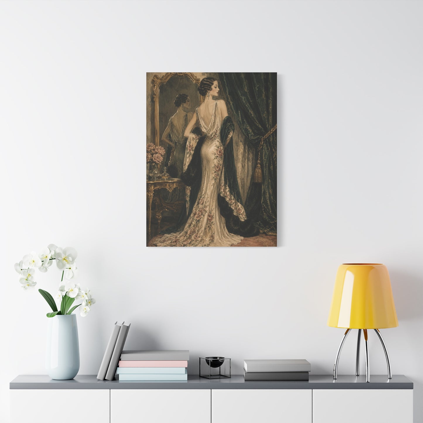 Art Deco Couture Evening Portrait Wall Art & Canvas Print
