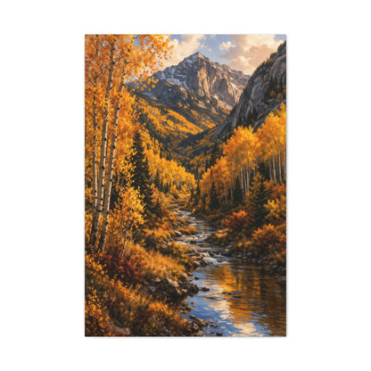 Autumn Aspen Mountain Valley Wall Art & Canvas Print