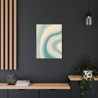 Teal & Cream Motion Swirl Wall Art & Canvas Prints