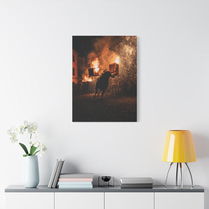 Toro de Júbilo Fire Bull Festival Wall Art & Canvas Print