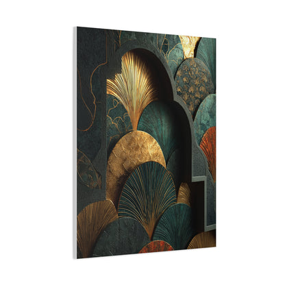 Emerald Art Deco Architectural Wall Art & Canvas Print