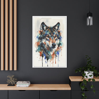 Watercolor Expression Wolf Portrait Abstract Wall Art & Canvas Print