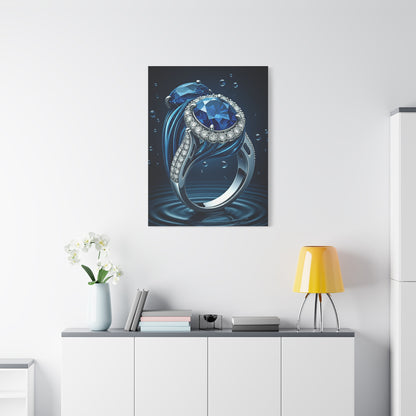 Blue Sapphire Ring in Deep Water Wall Art & Canvas Prints
