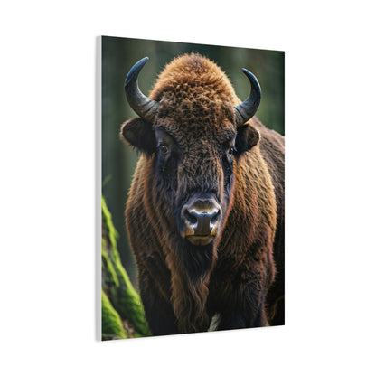 American Bison in Prairie Grass Portrait Wall Art & Canvas Print